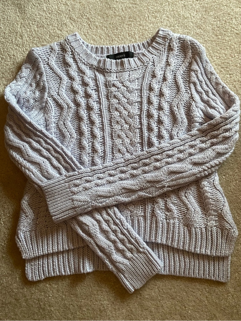 Forever 21 Light Blue Cable knit sweater